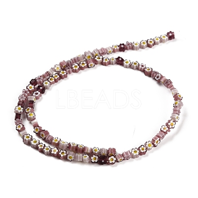Handmade Millefiori Glass Bead Strands X-LAMP-J035-4mm-10-1