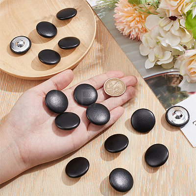 30Pcs Imitation Leather Snap Bottons BUTT-NB0001-90E-1