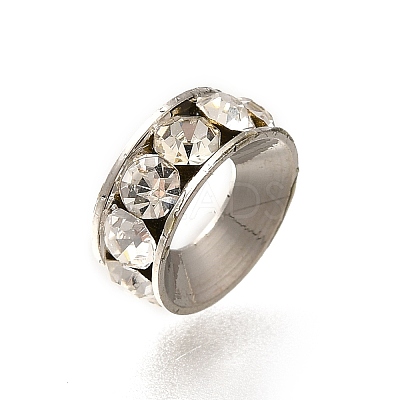 Brass Rhinestone Spacer Beads KK-M313-44B-11-1