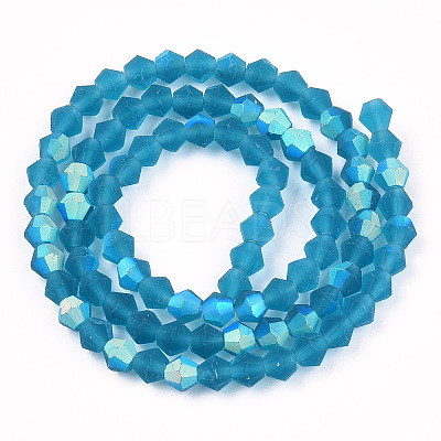 Imitate Austrian Crystal Bicone Frosted Glass Beads Strands EGLA-A039-T6mm-MB-M-1