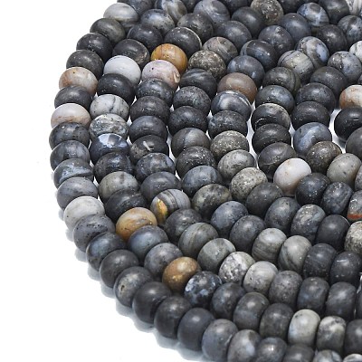 Natural African Black Opal Beads Strands G-P575-A31-8x5mm-1