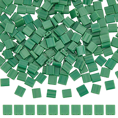 240Pcs 2-Hole Baking Paint Opaque Colours Glass Seed Beads SEED-SC0001-12F-1