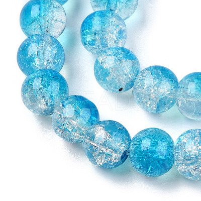 Transparent Crackle Baking Paint Glass Beads Strands DGLA-T003-01A-05-1