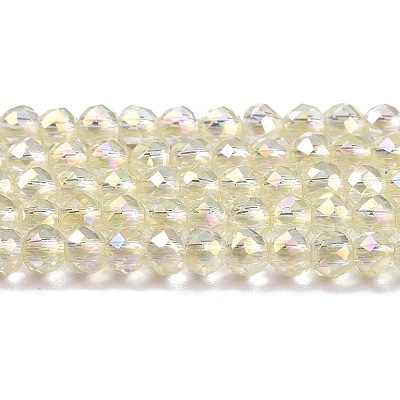 Electroplate Transparent Glass Beads Strands X1-GLAA-H021-01B-FR04-1