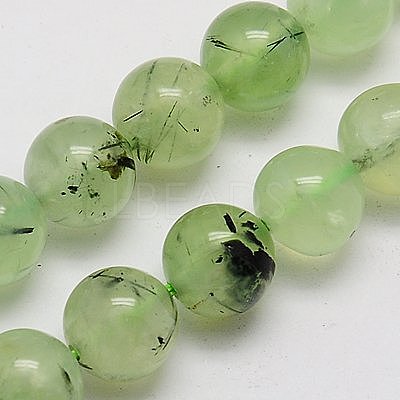 Natural Prehnite Beads Strands X-G-G457-6mm-03-1