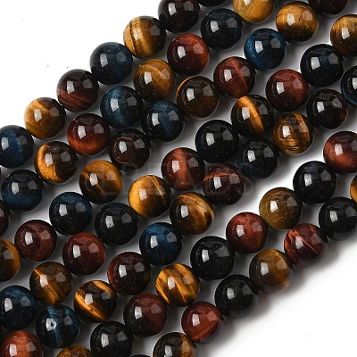 Natural Tiger Eye Beads Strands G-F173-14-10mm-1