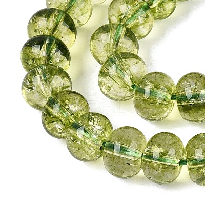 Crackle Transparent Glass Beads Strands GLAA-N074-02B-01-1