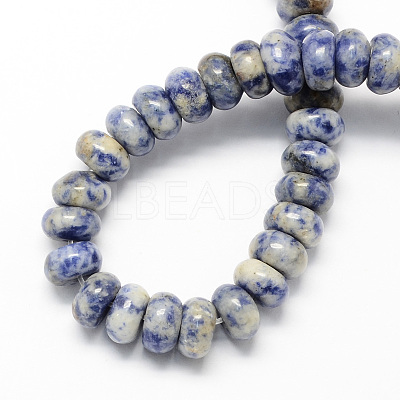 Natural Blue Spot Jasper Rondelle Beads Strands X-G-S105-8mm-29-1