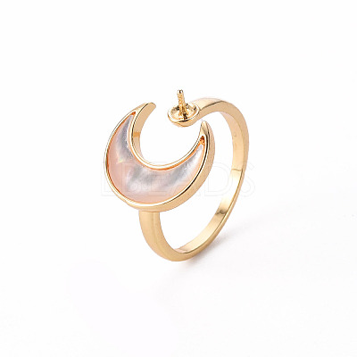 Brass Peg Bails Cuff Finger Ring Settings KK-T062-70G-NF-1