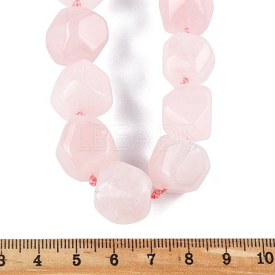 Natural Rose Quartz Nuggets Beaded Necklaces for Women Men NJEW-K388-01A-1
