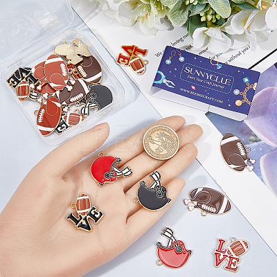 24Pcs 6 Style Alloy Enamel Pendants FIND-SC0009-07-1