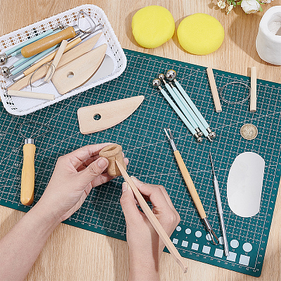 32Pcs 4 Styles Wood Double Heads Modeling Clay Sculpting Tools Set TOOL-BC0003-39-1