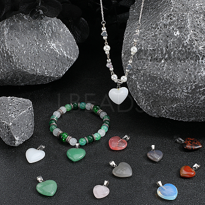 18pcs 9 styles Natural & Synthetic Mixed Gemstone Pendants G-SC0002-59-1