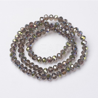 Electroplate Transparent Glass Beads Strands EGLA-A034-T6mm-S06-1