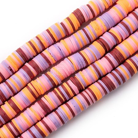 Handmade Polymer Clay Beads Strands CLAY-R089-8mm-T007-1