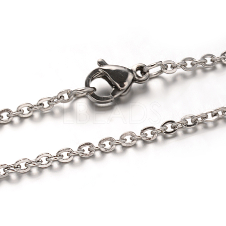 Tarnish Resistant 304 Stainless Steel Cable Chain Necklaces NJEW-M151-24P-1