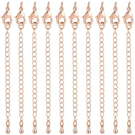20Pcs Long-Lasting Plated Brass Chain Extender KK-BBC0023-26RG-1