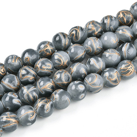 Baking Paint Glass Beads X1-DGLA-N010-10mm-09-1