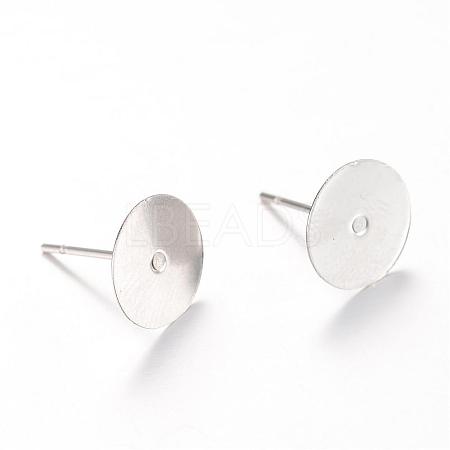 Tarnish Resistant 304 Stainless Steel Stud Earring Findings STAS-T007-10mm-01-1