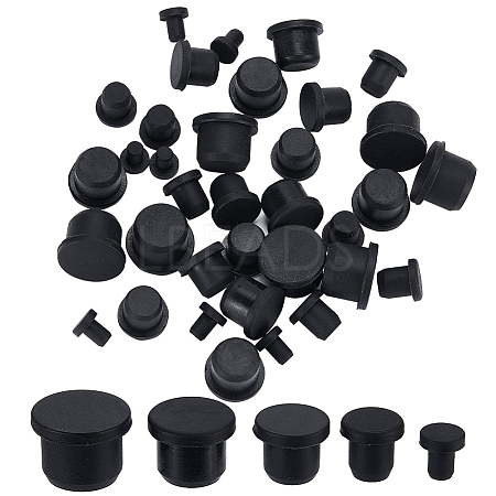 40Pcs 5 Style Silicone Hole Plugs AJEW-GF0008-05A-1