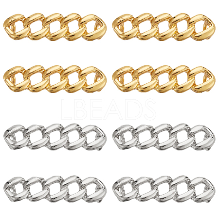 8Pcs 2 Colors Alloy Curb Chain Shoe Decorations FIND-HY0003-97-1