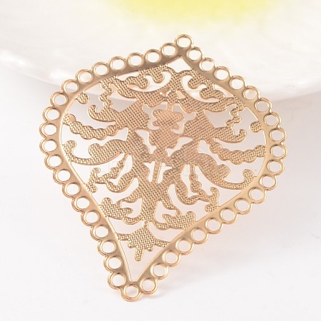 Filigree Drop with Flower Iron Etched Metal Embellishments Filigree Joiners X-IFIN-K009-06KC-1