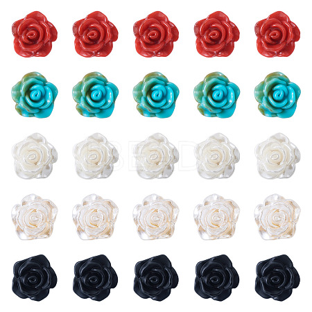 40Pcs 5 Colors 1-Hole Plastic Buttons FIND-TA0008-23-1