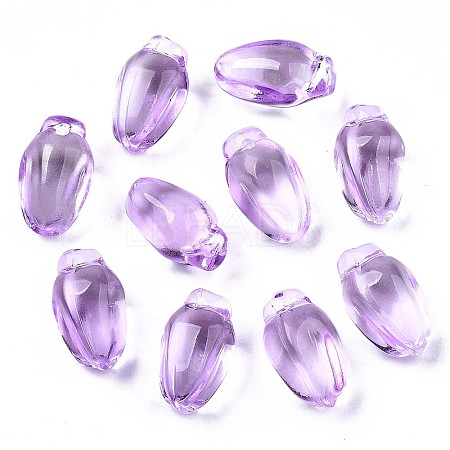 Transparent Spray Painted Glass Beads X-GLAA-N035-013-F01-1