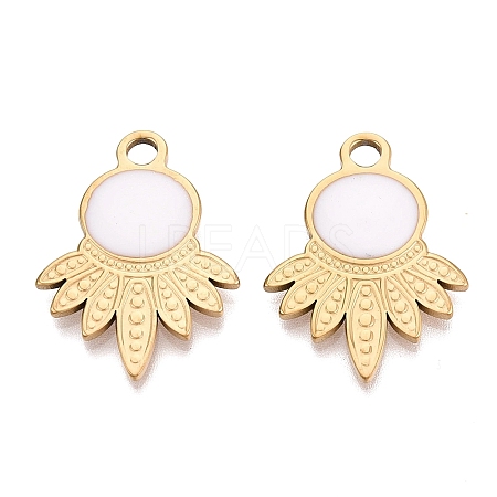 303 Stainless Steel Enamel Pendants STAS-Q110-36G-02-1