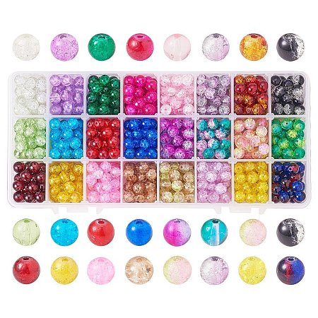 Spray Painted Crackle Glass Beads CCG-PH0002-01-4mm-1