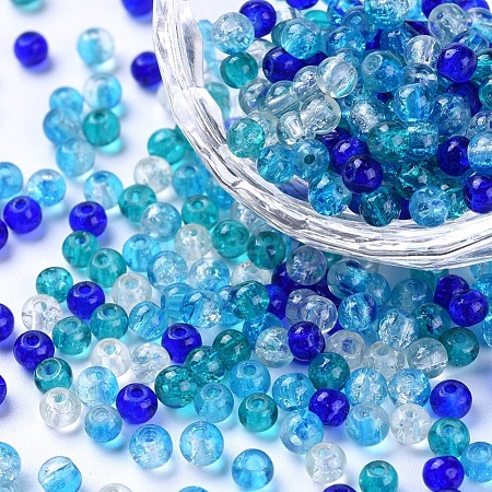 Baking Paint Crackle Glass Beads DGLA-X0006-4mm-11-1