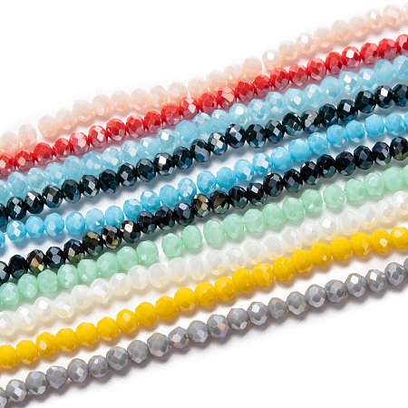 Electroplate Glass Beads Strands EGLA-X0007-01E-4mm-1