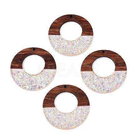 Epoxy Resin & Walnut Wood Pendants RESI-T057-09D-1