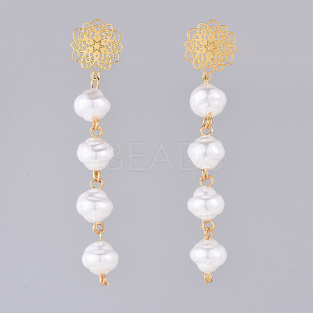Plastic Imitation Pearl Dangle Earrings EJEW-JE03625-1
