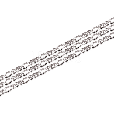 Anti-Tarnish Rhodium Plated 925 Sterling Silver Figaro Chain STER-WH0011-03P-1