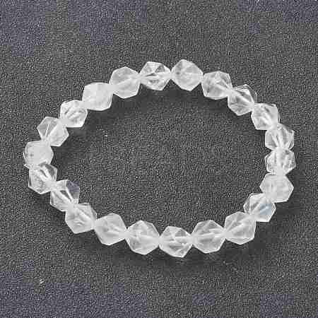 Natural Quartz Crystal Stretch Beaded Bracelets BJEW-XCP0001-03-1