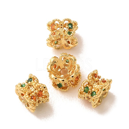 Brass Micro Pave Cubic Zirconia Beads CU-CBA54A3-02G-01-1