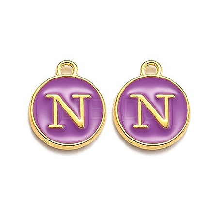 Golden Plated Alloy Enamel Charms LS-ENAM-Q437-12N-1