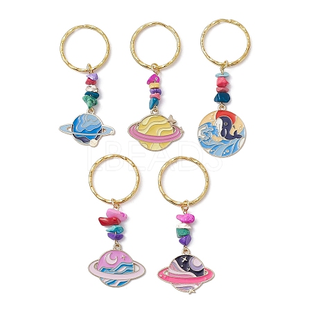 Planet Alloy Enamel Pendant Keychain KEYC-JKC00598-1