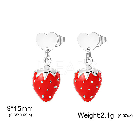 304 Stainless Steel Stud Dangle Earrings WG2FA29-03-1