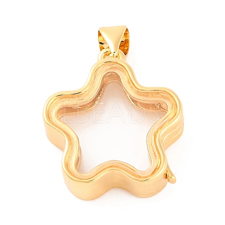 Rack Plating Brass Locket Pendants KK-F874-01G-04-1