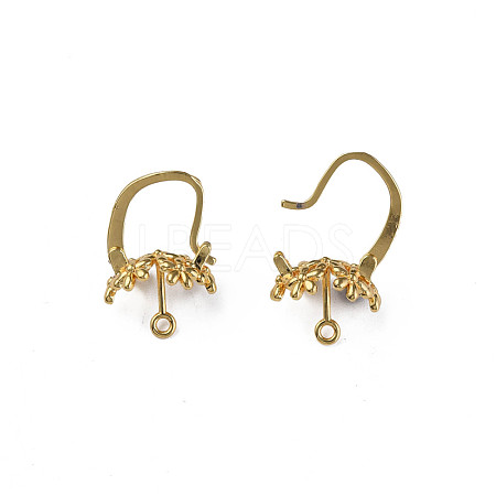 Brass Hoop Earring Findings with Latch Back Closure KK-N233-375-1