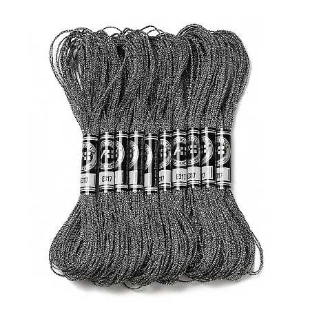 10 Skeins 12-Ply Metallic Polyester Embroidery Floss OCOR-Q057-A09-1