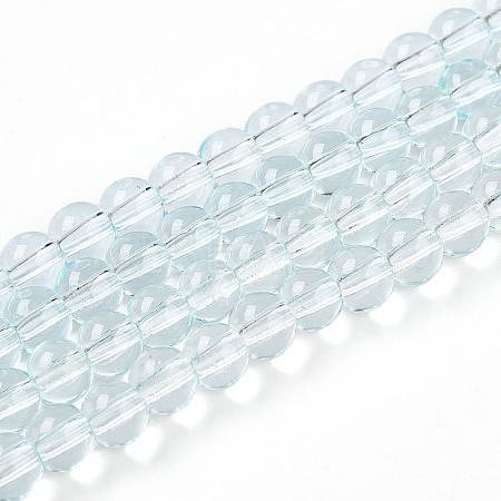 Baking Paint Transparent Glass Beads Strands DGLA-N006-6mm-07-1