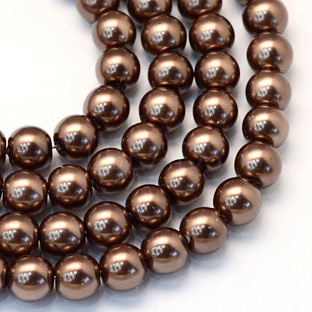 Baking Paint Pearlized Glass Pearl Round Bead Strands LS-HY-Q003-10mm-52-1