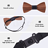 Adjustable Wood Bow Ties for Bridegroom AJEW-WH0455-340-4