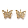 Brass Micro Pave Clear Cubic Zirconia Charms ZIRC-B002-47-2