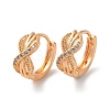 Brass Hoop Earrings with Rhinestone EJEW-K256-97KCG-1