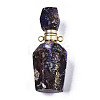 Assembled Synthetic Pyrite and Imperial Jasper Openable Perfume Bottle Pendants G-R481-15D-2
