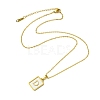 Ion Plating(IP) Rectangle with Initial Letter 304 Stainless Steel Pendant Necklace NJEW-R265-04G-D-3